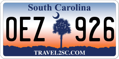 SC license plate OEZ926