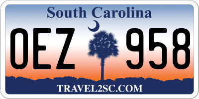 SC license plate OEZ958