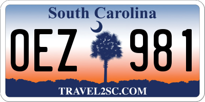 SC license plate OEZ981