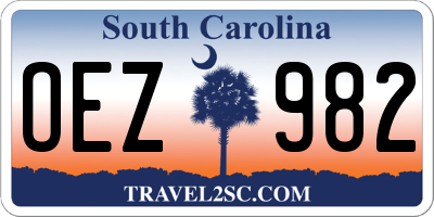 SC license plate OEZ982