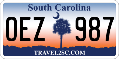 SC license plate OEZ987