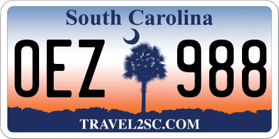 SC license plate OEZ988
