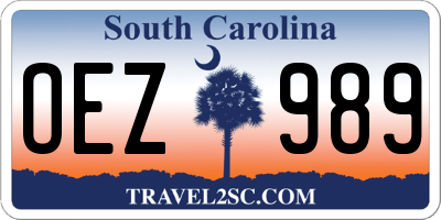 SC license plate OEZ989