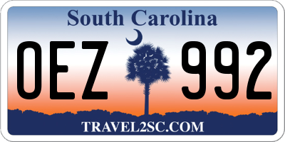 SC license plate OEZ992