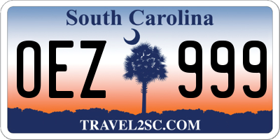 SC license plate OEZ999