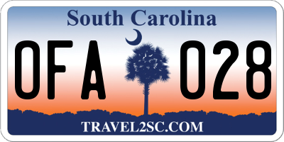 SC license plate OFA028