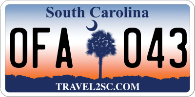 SC license plate OFA043