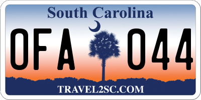 SC license plate OFA044