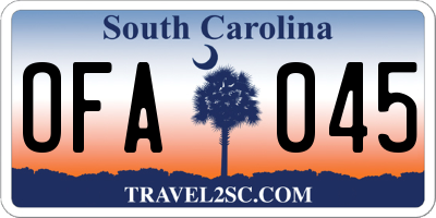 SC license plate OFA045