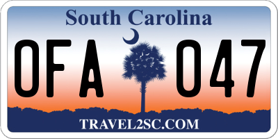 SC license plate OFA047