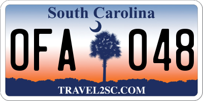 SC license plate OFA048