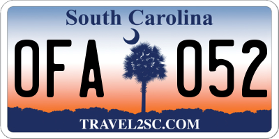 SC license plate OFA052