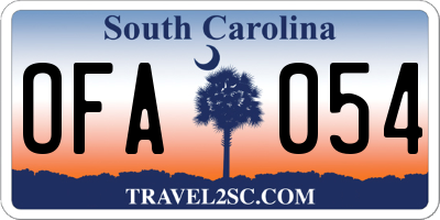 SC license plate OFA054