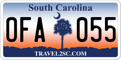 SC license plate OFA055