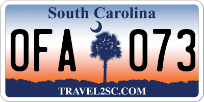 SC license plate OFA073