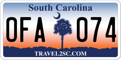 SC license plate OFA074