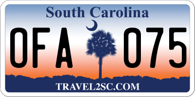 SC license plate OFA075