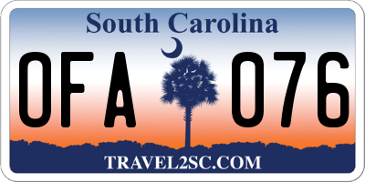 SC license plate OFA076