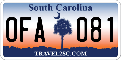SC license plate OFA081