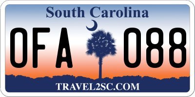 SC license plate OFA088