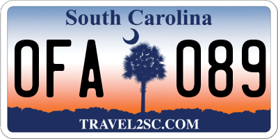 SC license plate OFA089