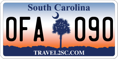 SC license plate OFA090