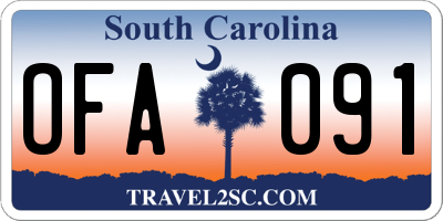 SC license plate OFA091