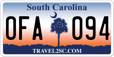 SC license plate OFA094
