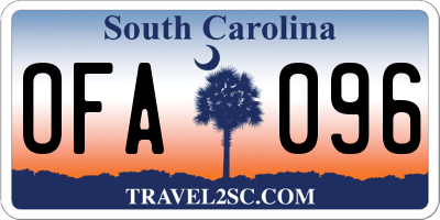 SC license plate OFA096