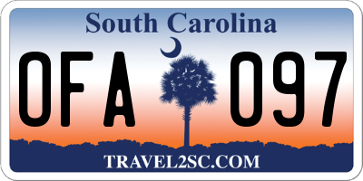 SC license plate OFA097