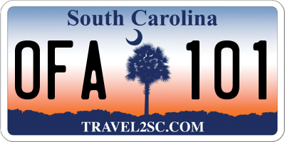 SC license plate OFA101