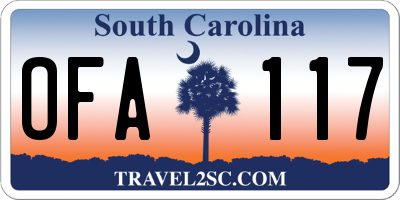 SC license plate OFA117