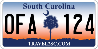 SC license plate OFA124