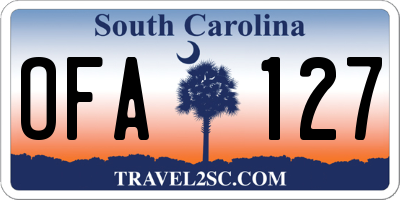 SC license plate OFA127