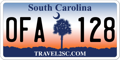 SC license plate OFA128