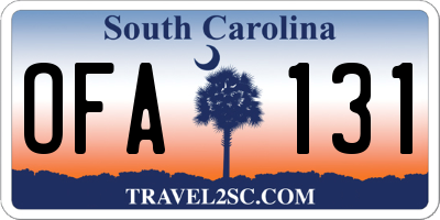 SC license plate OFA131