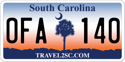 SC license plate OFA140