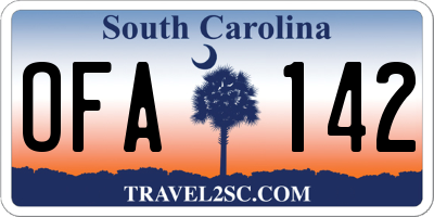 SC license plate OFA142
