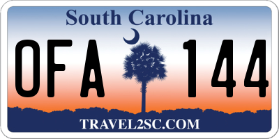 SC license plate OFA144