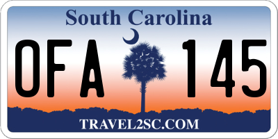 SC license plate OFA145