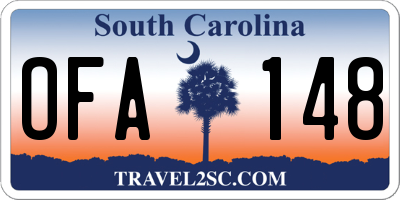 SC license plate OFA148