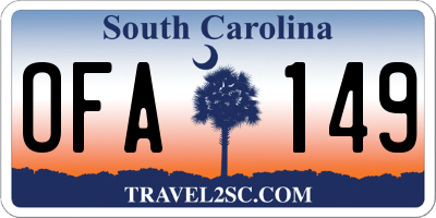 SC license plate OFA149