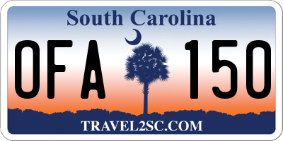SC license plate OFA150