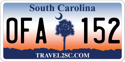 SC license plate OFA152