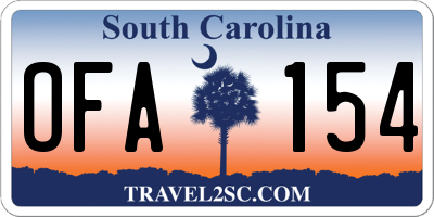 SC license plate OFA154
