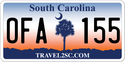 SC license plate OFA155