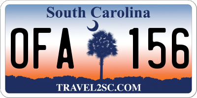 SC license plate OFA156