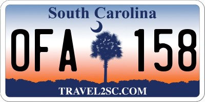 SC license plate OFA158