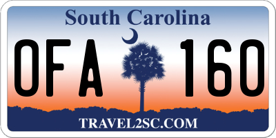 SC license plate OFA160
