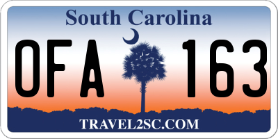 SC license plate OFA163